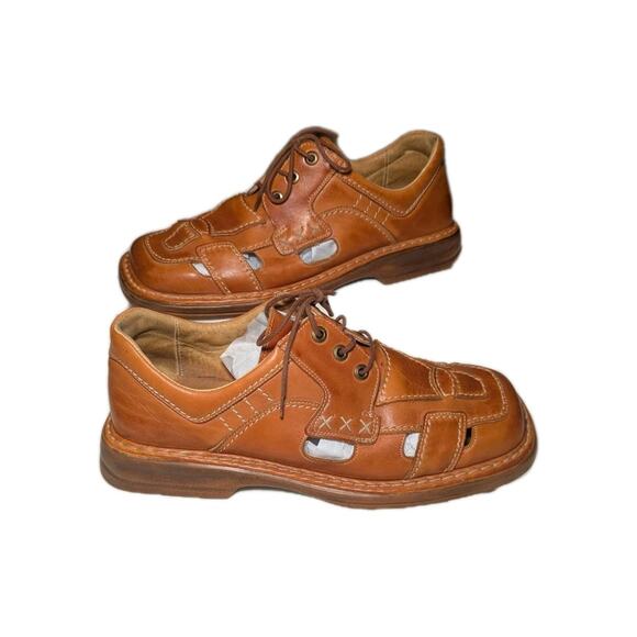 Vintage Krisbut Men\'s Leather Loafers Fishermen Style Lace Up main image 4